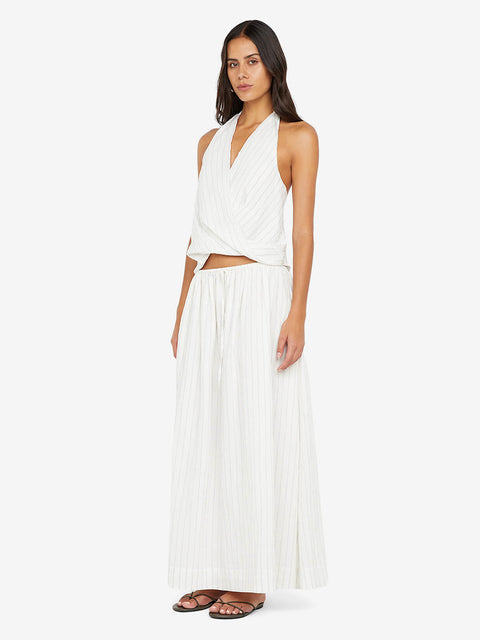 SASKI MAXI SKIRT	 - WHITE/BLACK STRIPE