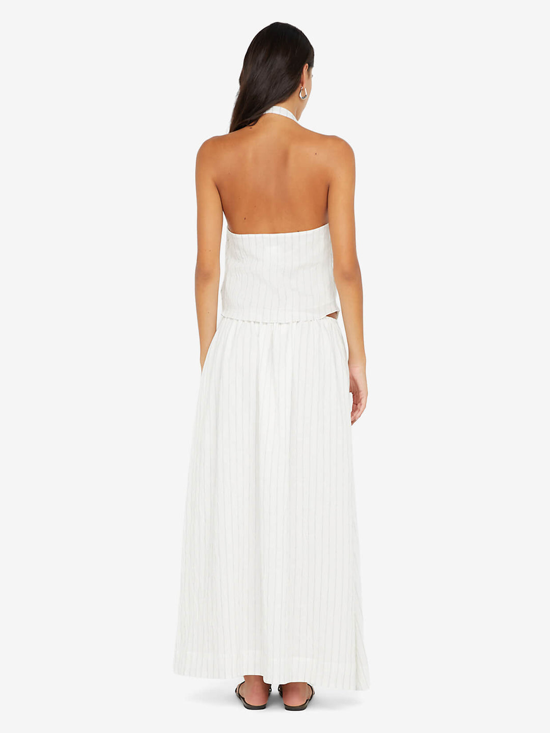 SASKI MAXI SKIRT	 - WHITE/BLACK STRIPE