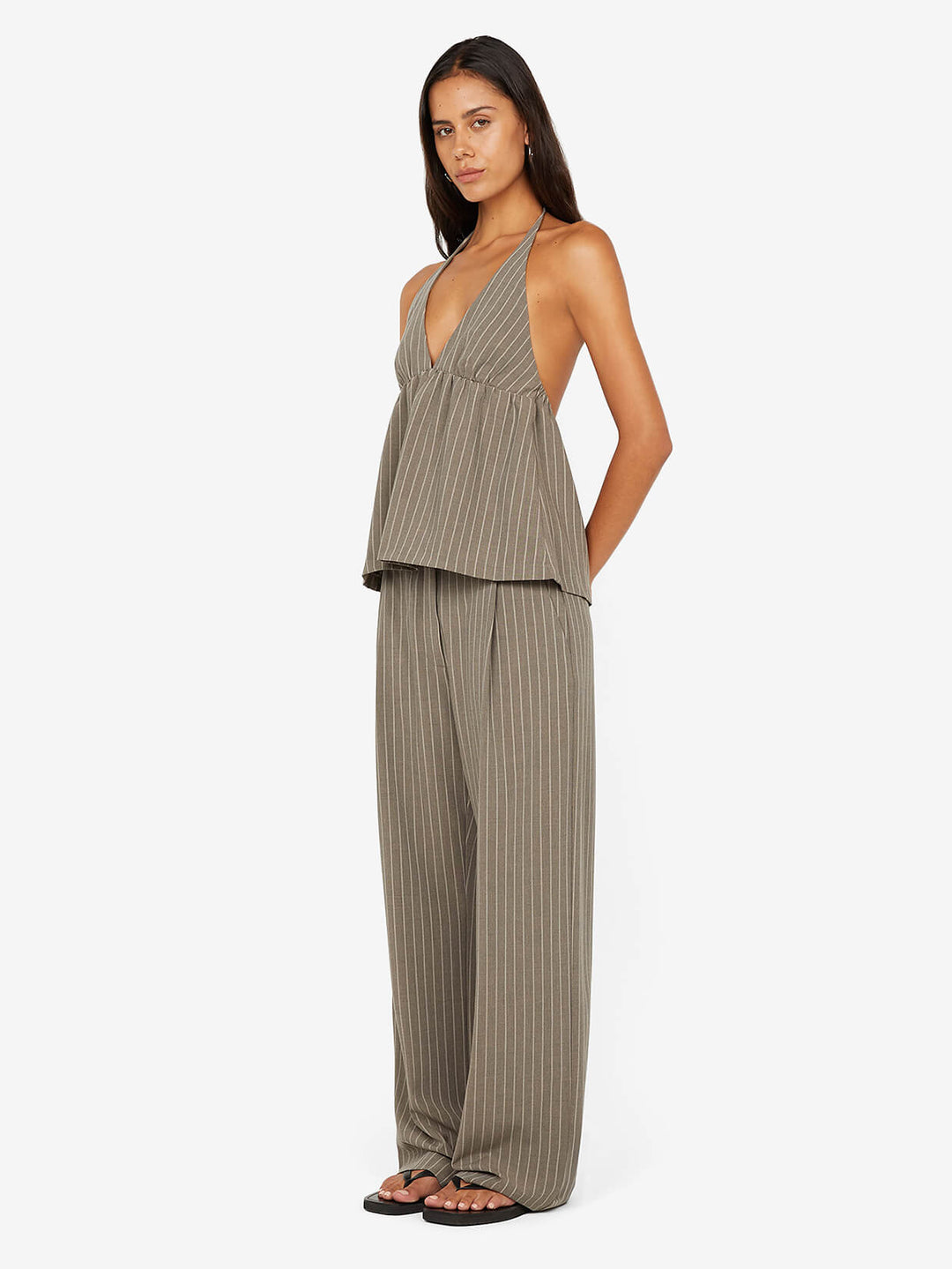 JONNI PANT - CHARCOAL STRIPE
