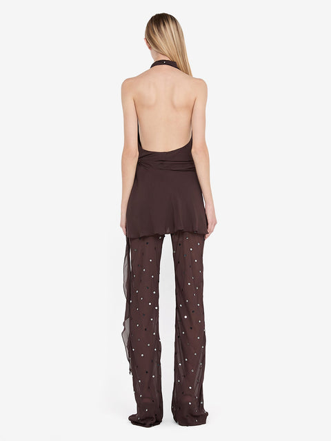 ARIELLE PANT - DARK CHOC SEQUIN