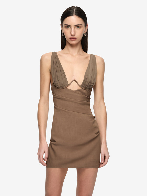MIKA MINI DRESS - TAUPEE
