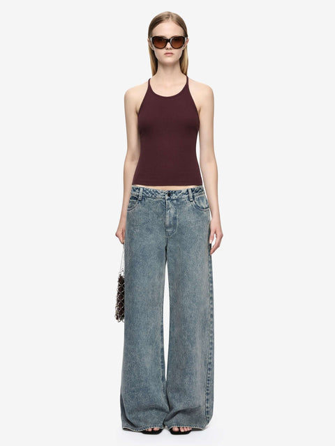 AZURI RACER BACK TOP - AUBERGINE