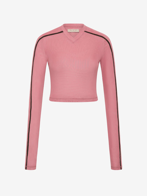 ALYNA LONG SLEEVE TOP - BLUSH/BITTER CHOC