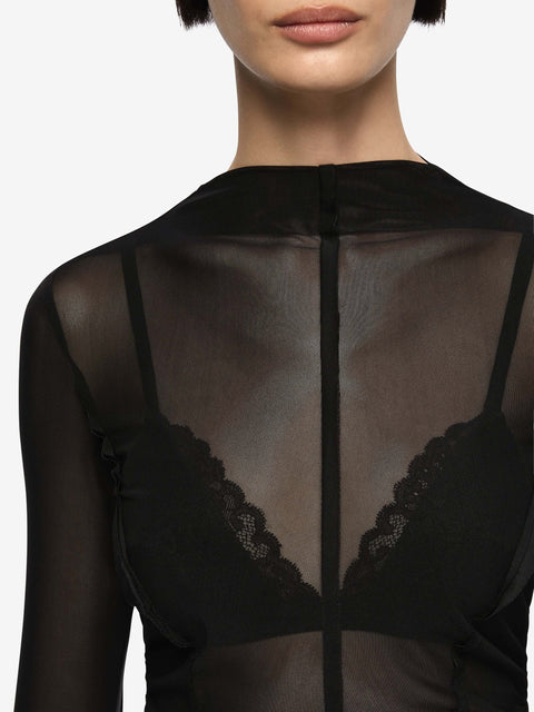 DELILA LONG SLEEVE TOP - BLACK