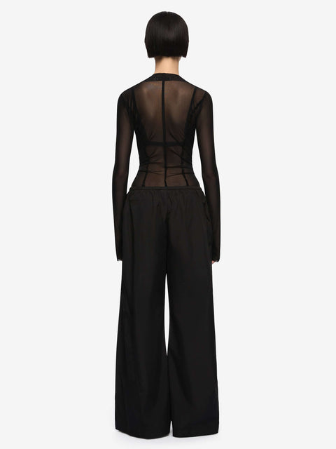 DELILA LONG SLEEVE TOP - BLACK