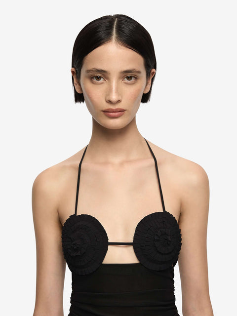 DELILA SPIRAL TOP - BLACK