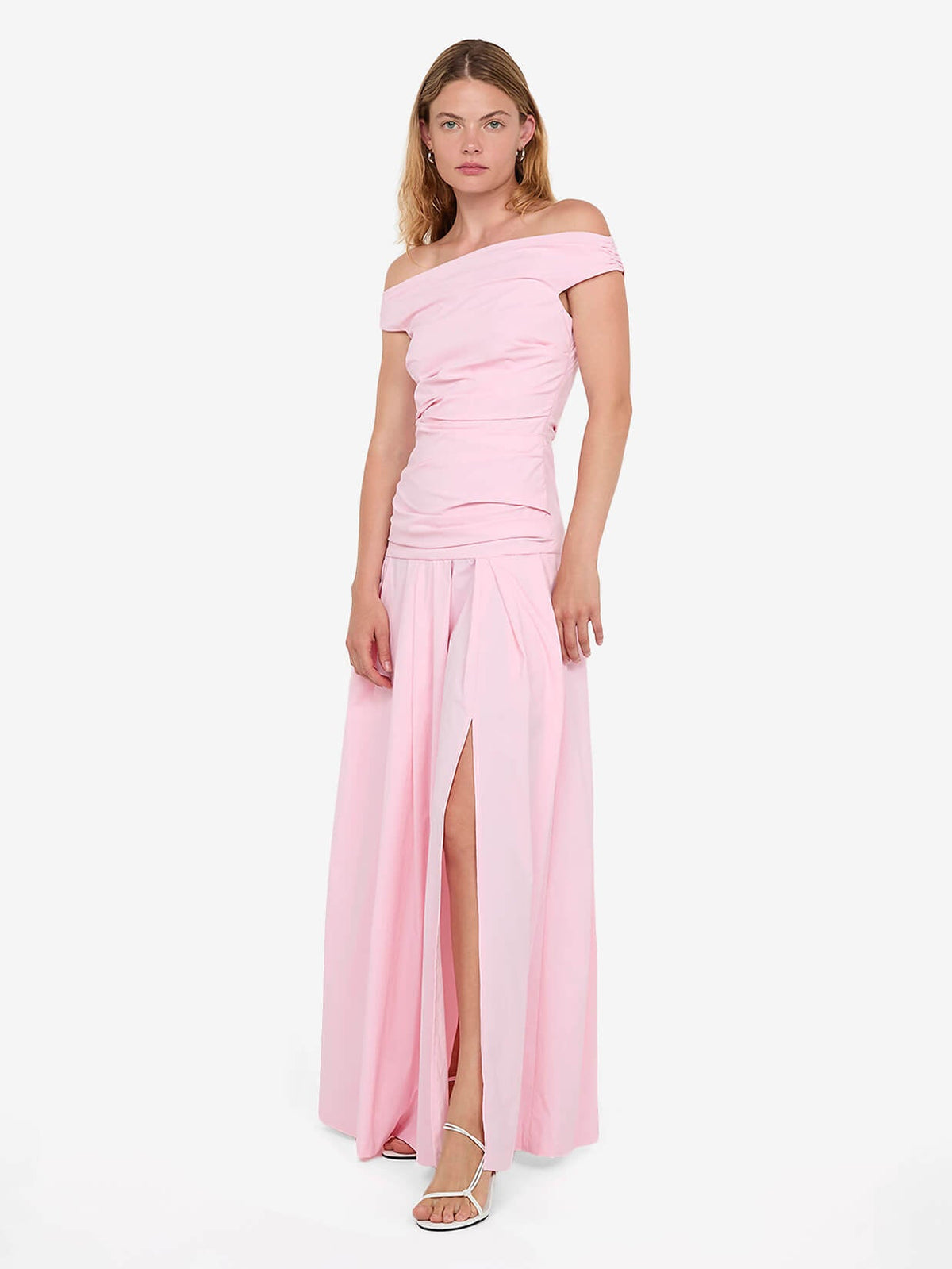 bec and bridge pink long sleeve dress blush pink long dress with sleeves Long Sleeve Embellished Cowl Neck Mini Dress in Blush