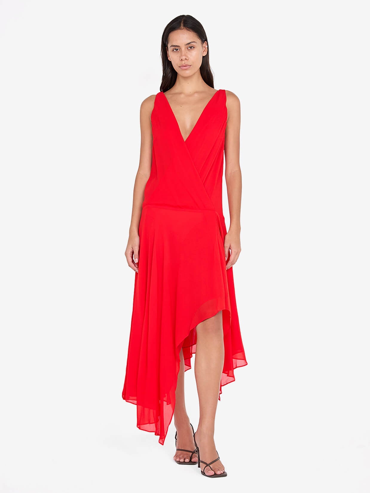 Rhone Wrap Asym Dress in Chilli - BEC + BRIDGE – BEC + BRIDGE US