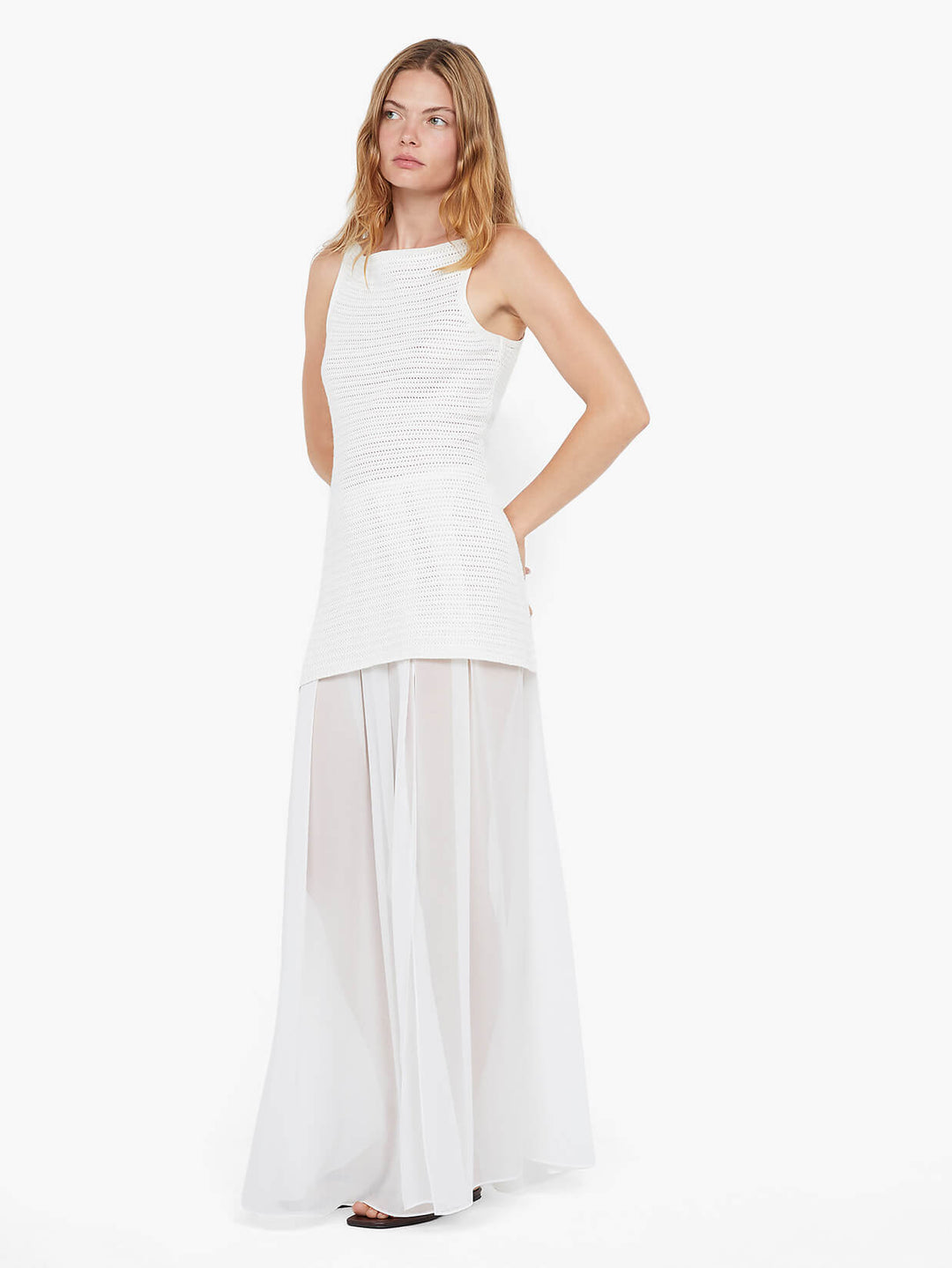 RAVYN BOAT NECK TOP - WHITE