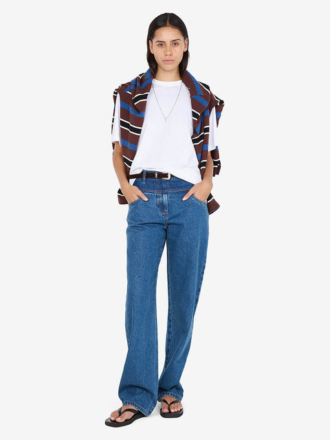 LUCIEN CONTRAST JEAN - INDIGO/WASHED DENIM