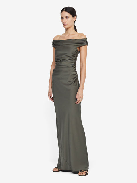 ETERNITY OFF SHOULDER MAXI - DARK WILLOW