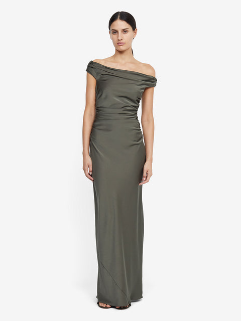 ETERNITY OFF SHOULDER MAXI - DARK WILLOW