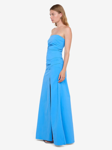 ANGELINA STRAPLESS MAXI DRESS - MID BLUE