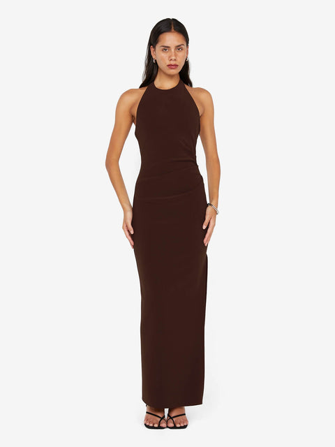 ASTA MAXI DRESS - DARK CHOCOLATE