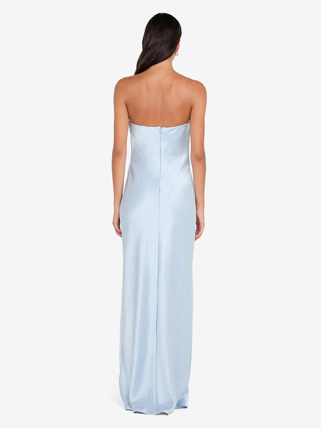 bec and bridge blue midi dress Austen Strapless Maxi in Dusty Strapless maxi dress