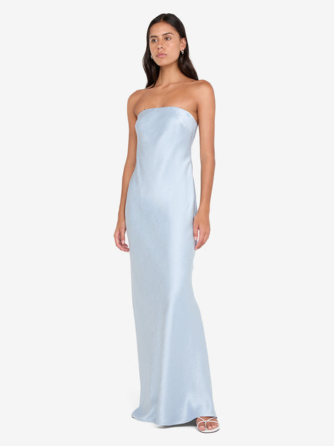 AUSTEN STRAPLESS MAXI DRESS - DUSTY BLUE