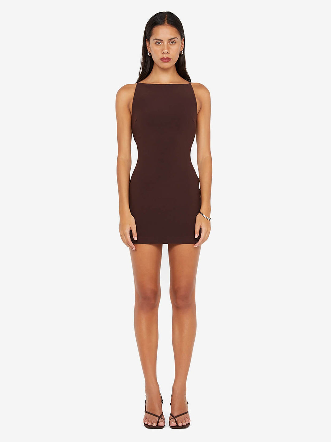 Clover Mini Dress in Dark Chocolate - BEC + BRIDGE 6 Clover Mini Dress in Dark Chocolate - BEC + BRIDGE 6