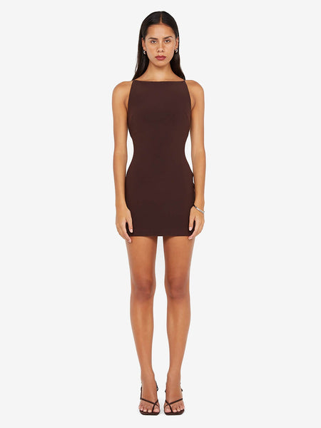 clover mini dress Clover Mini Dress in Dark Chocolate