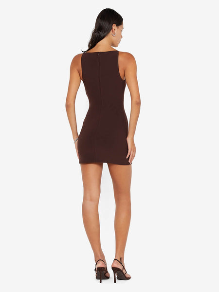 bec and bridge under eave mini dress Clover in Dark Chocolate Belt Size:34