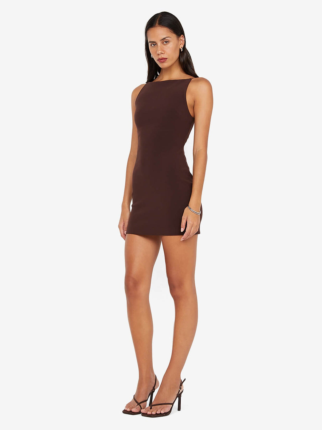 CLOVER MINI DRESS - DARK CHOCOLATE
