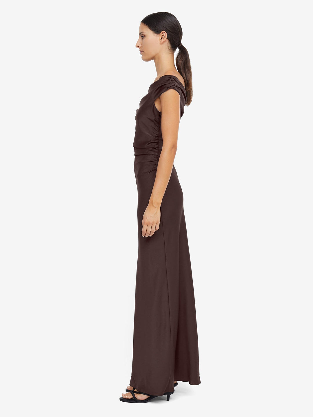 Eternity Off Shoulder Maxi in Dark Chocolate - BEC + BRIDGE 8 Eternity Off Shoulder Maxi in Dark Chocolate - BEC + BRIDGE 8
