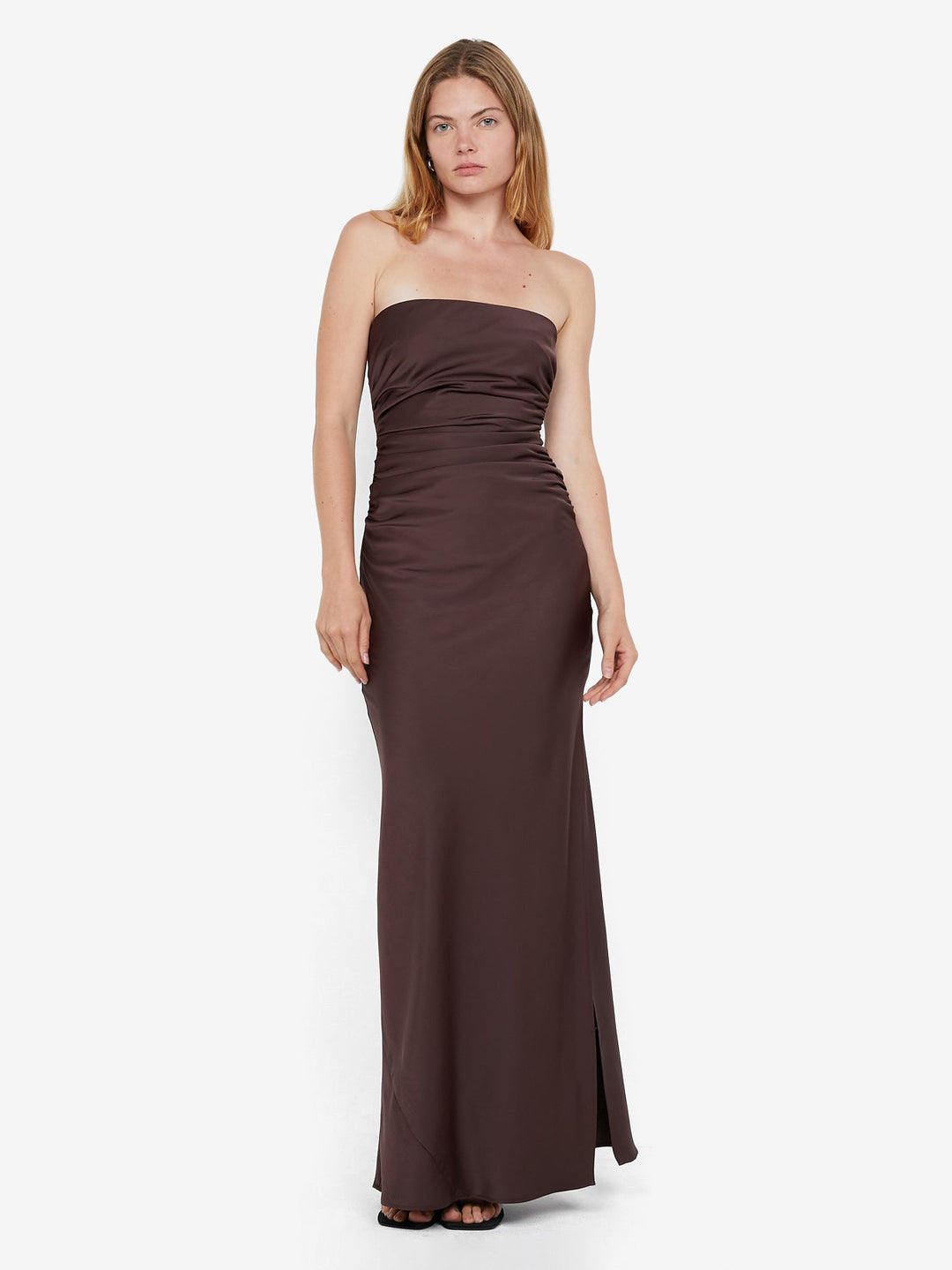 ETERNITY STRAPLESS MAXI DRESS - DARK CHOCOLATE