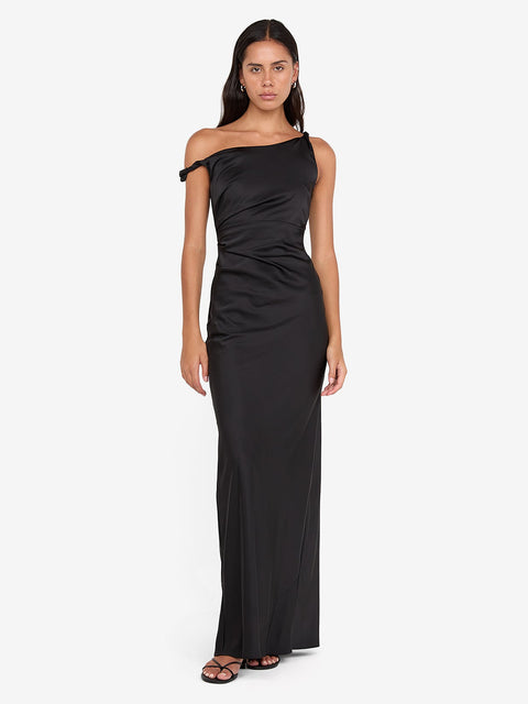 LUNETTA TWIST STRAP DRESS - BLACK