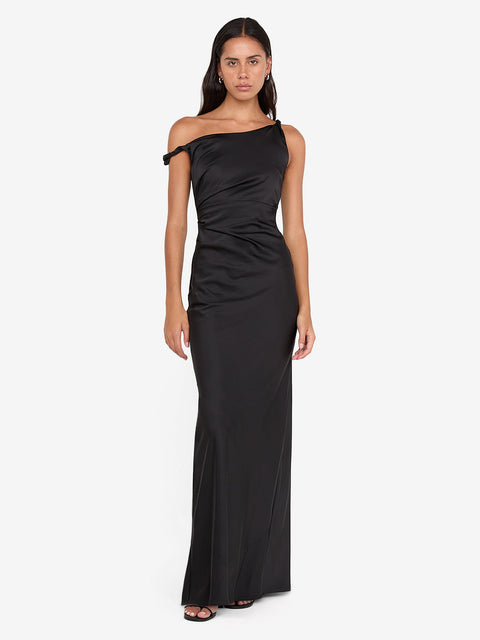 LUNETTA TWIST STRAP DRESS - BLACK