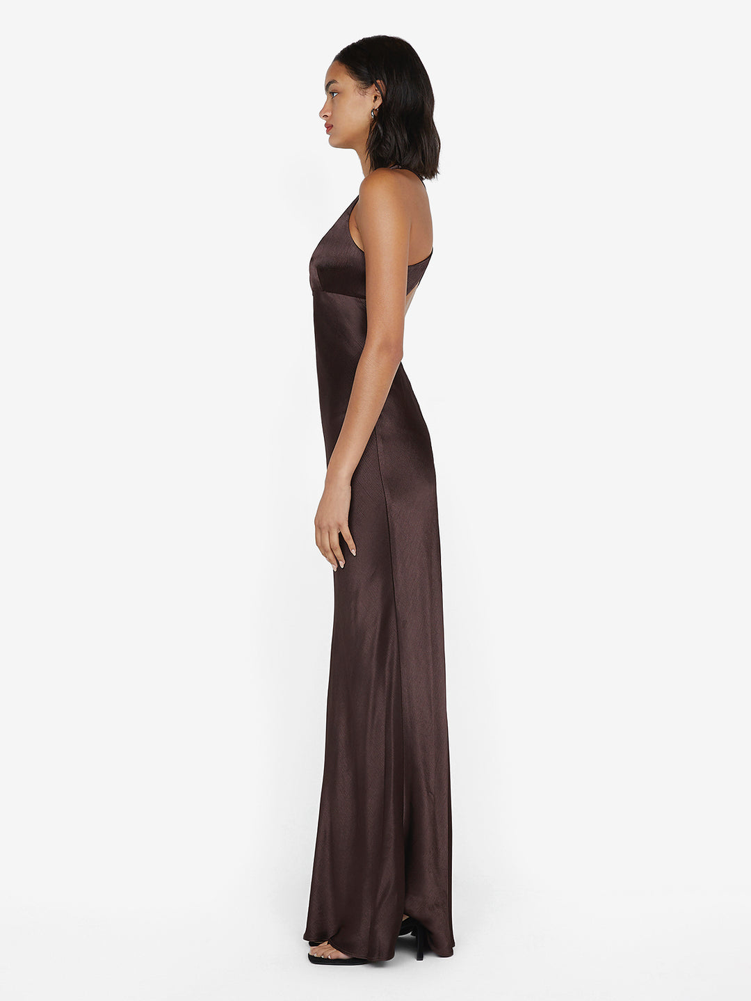 MAXINA CROSSOVER DRESS - DARK CHOCOLATE