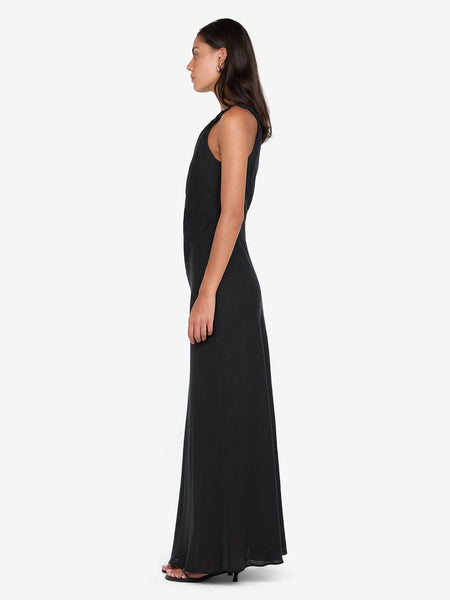 Melanie Asym Maxi Dress in Black