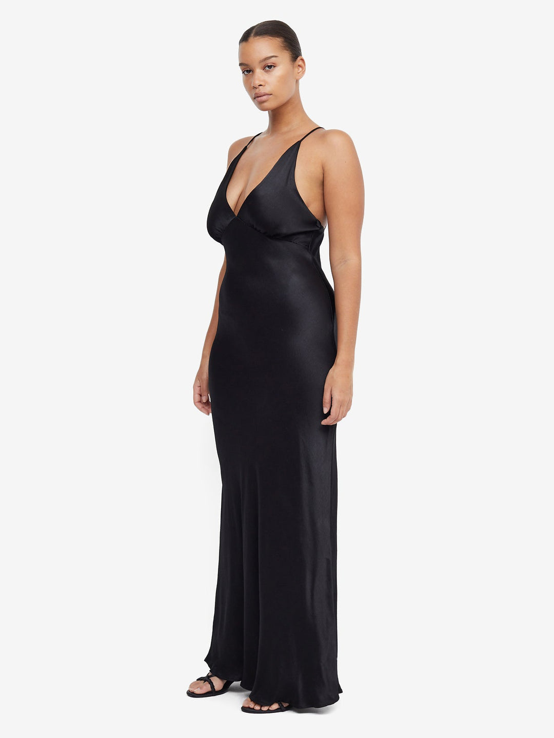 MOON DANCE V MAXI DRESS - BLACK
