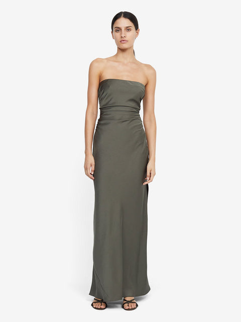 ETERNITY STRAPLESS MAXI DRESS - DARK WILLOW