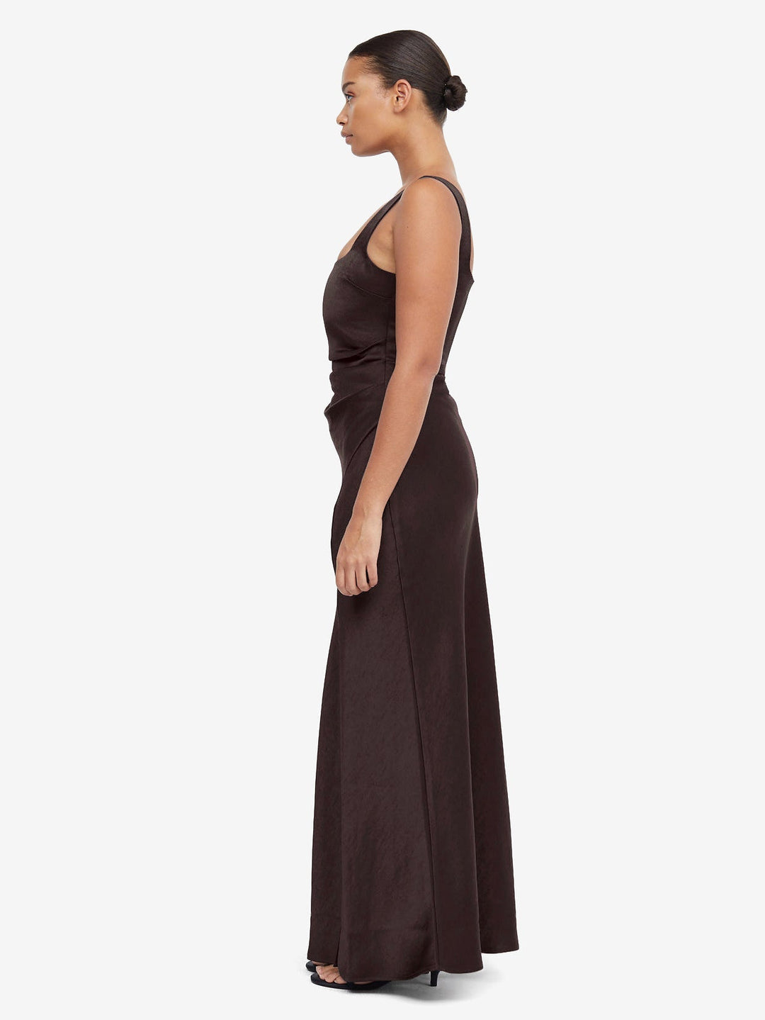 DREAMER SQUARE NECK DRESS - DARK CHOCOLATE