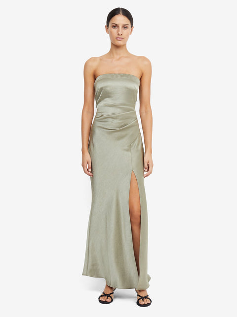 THE DREAMER STRAPLESS DRESS - SAGE