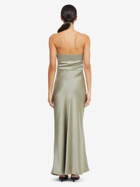 THE DREAMER STRAPLESS DRESS - SAGE