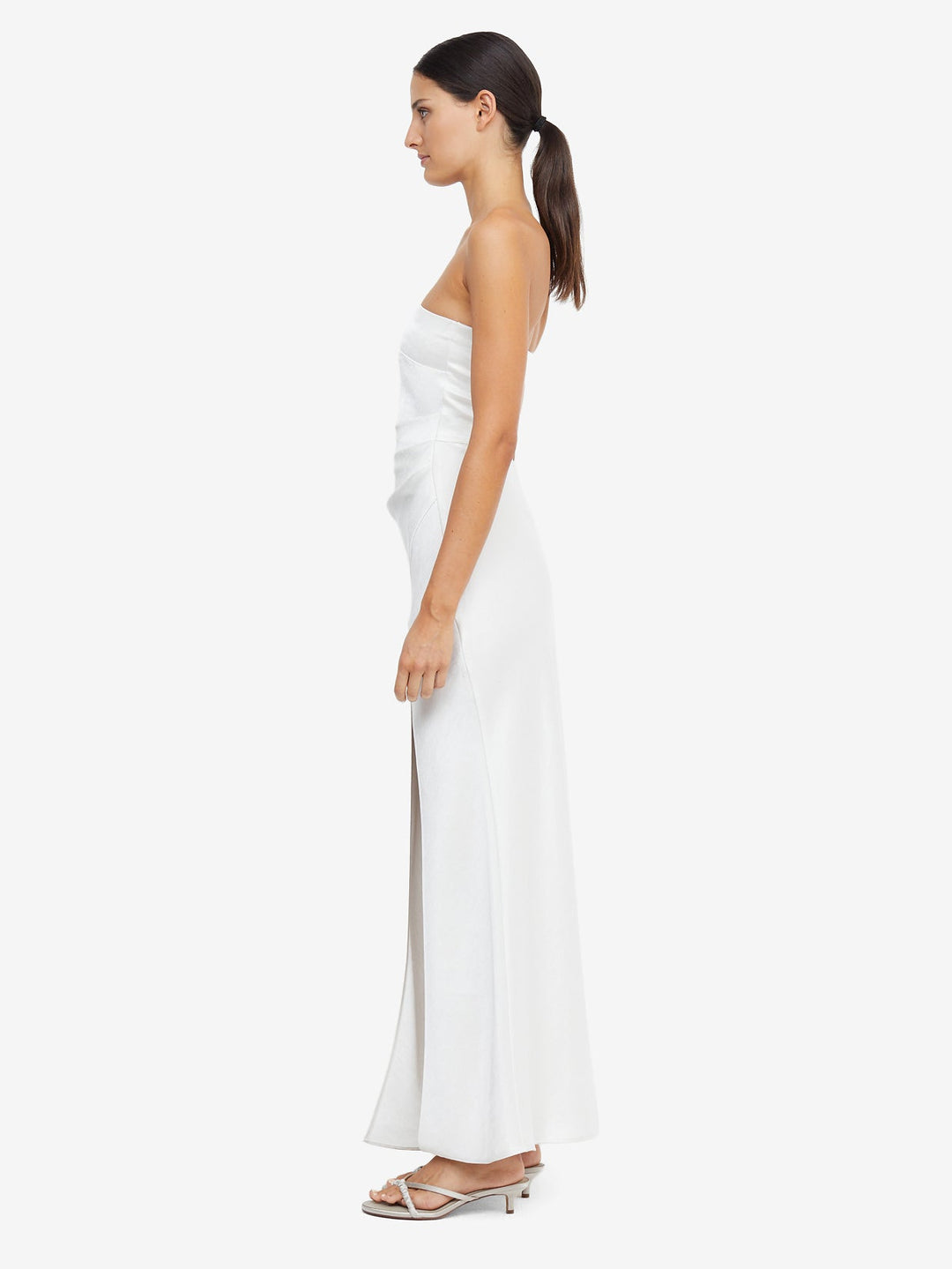 bec and bridge white dress Cabine Maxi Cream Maxi Dresses contoured lined and sleek silhouettes Strapless Maxi Bec And Bridge