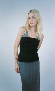 GAB STRAPLESS TOP - BLACK