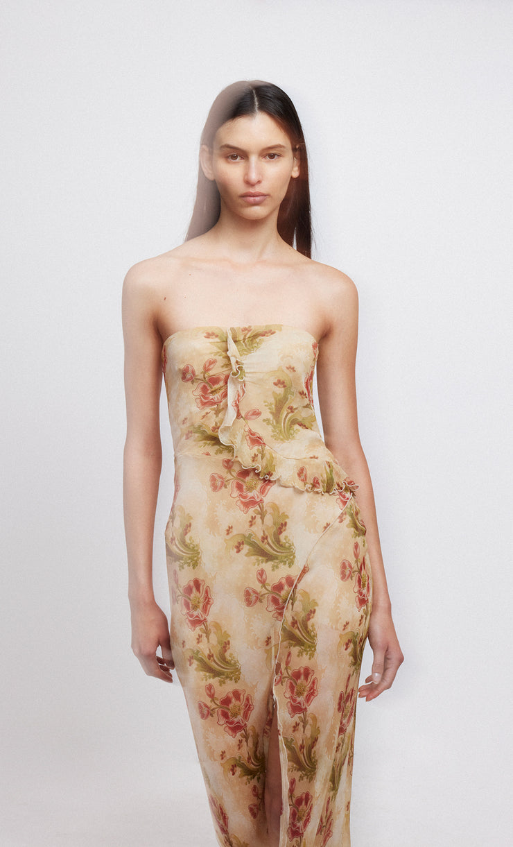 OPAL STRAPLESS MAXI DRESS - GENEVIVE FLORAL
