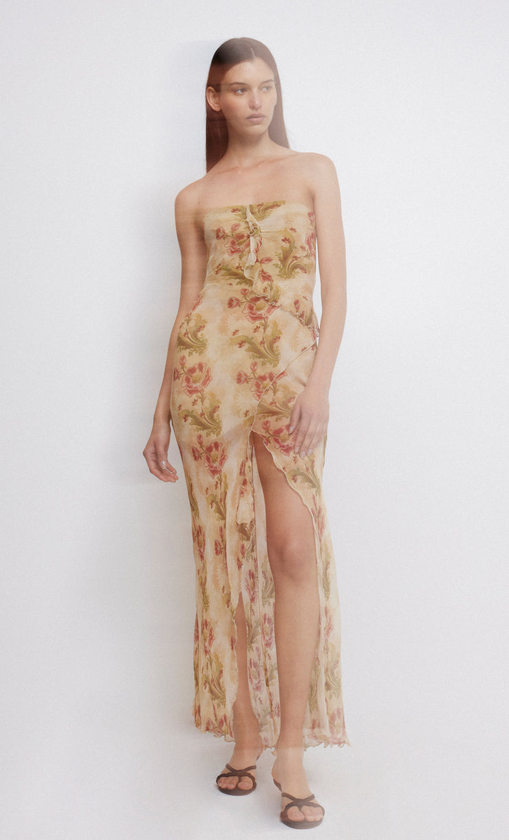 OPAL STRAPLESS MAXI DRESS - GENEVIVE FLORAL