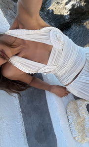 DANTE SPIRAL HALTER TOP - BUTTERCREAM