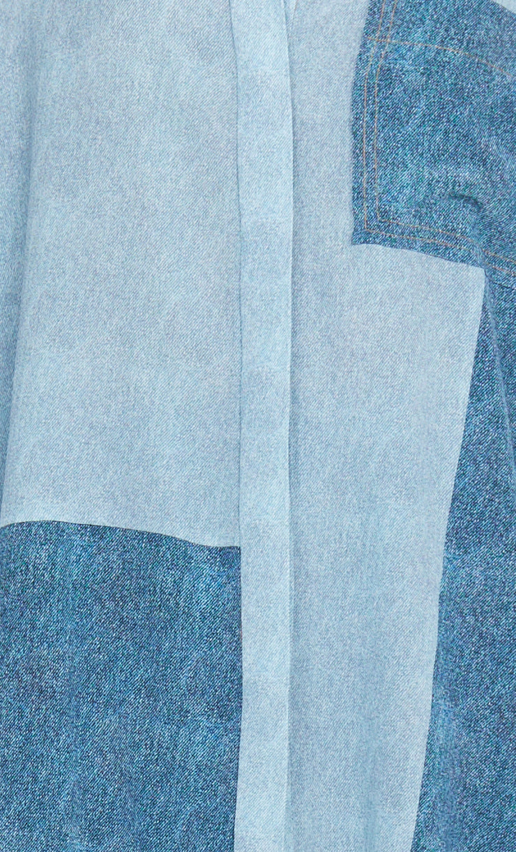 DUSTIN OVERSIZED SHIRT - SPLICED DENIM