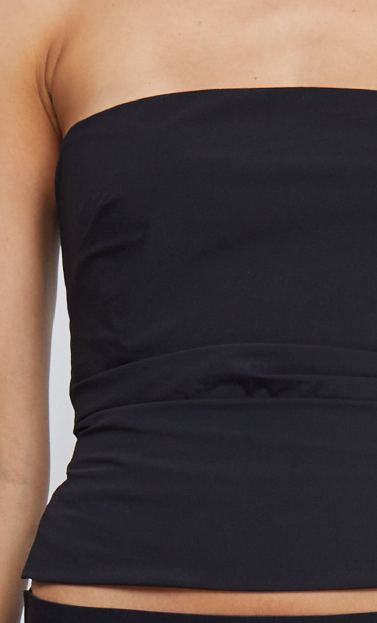 GAB STRAPLESS TOP - BLACK