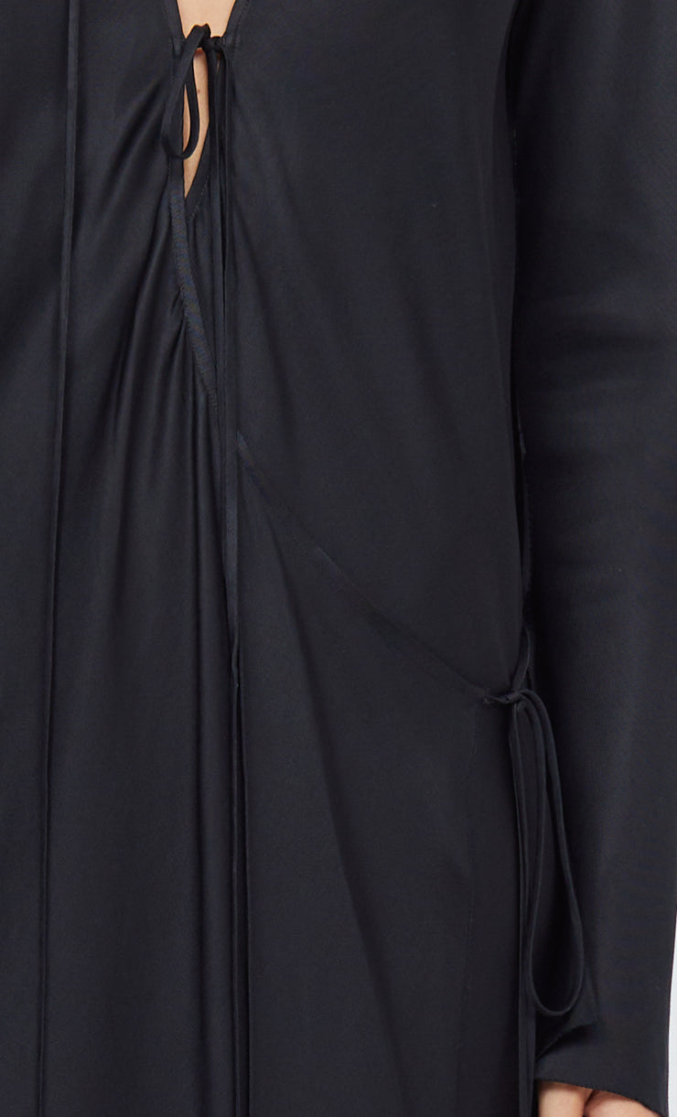 EMERY LONG SLEEVE TIE MAXI DRESS - BLACK – BEC + BRIDGE US