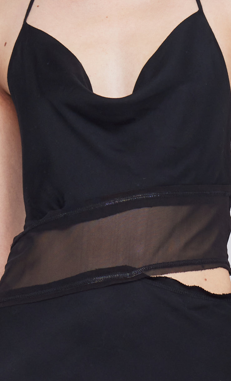 MAX HALTER MAXI DRESS - BLACK