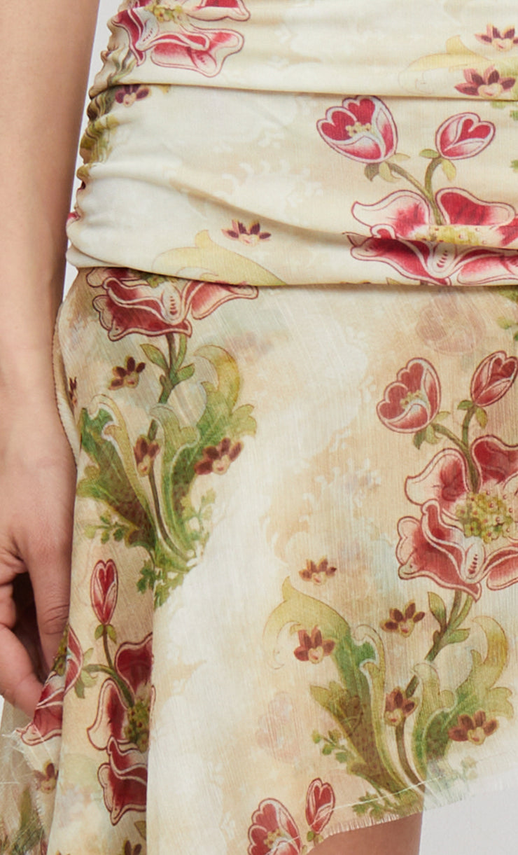 MONETTE HALTER MINI DRESS - GENEVIVE FLORAL