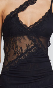 RIA ASYM MINI DRESS - BLACK