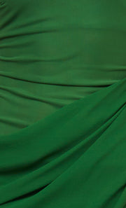 AIDA DRAPED MAXI DRESS - PINE GREEN