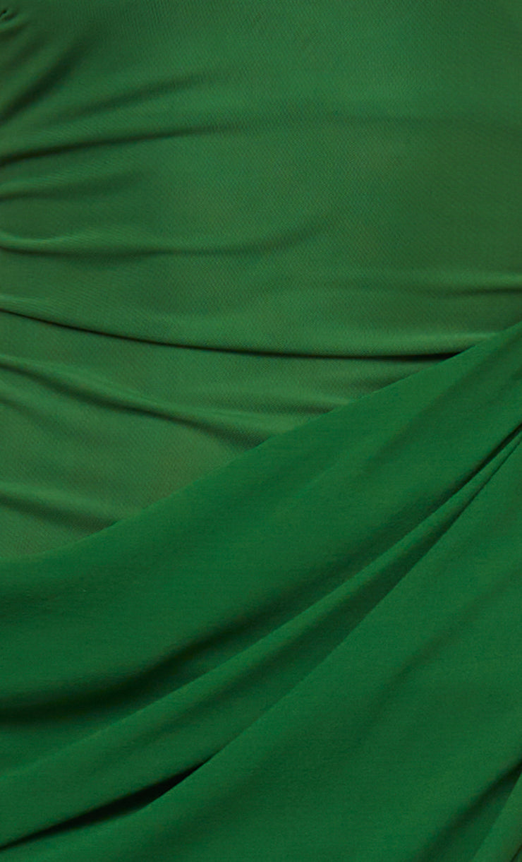 AIDA DRAPED MAXI DRESS - PINE GREEN