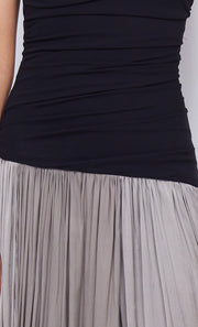 SERENE STRAPLESS MAXI DRESS - BLACK/TAUPE