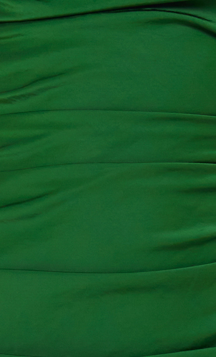 ULA ASYM MAXI DRESS - PINE GREEN